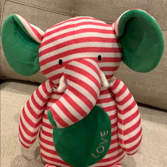 So Precious ❤️ Striped Pink & Green Elephant Stuffed Animal - Picture 2 of 4